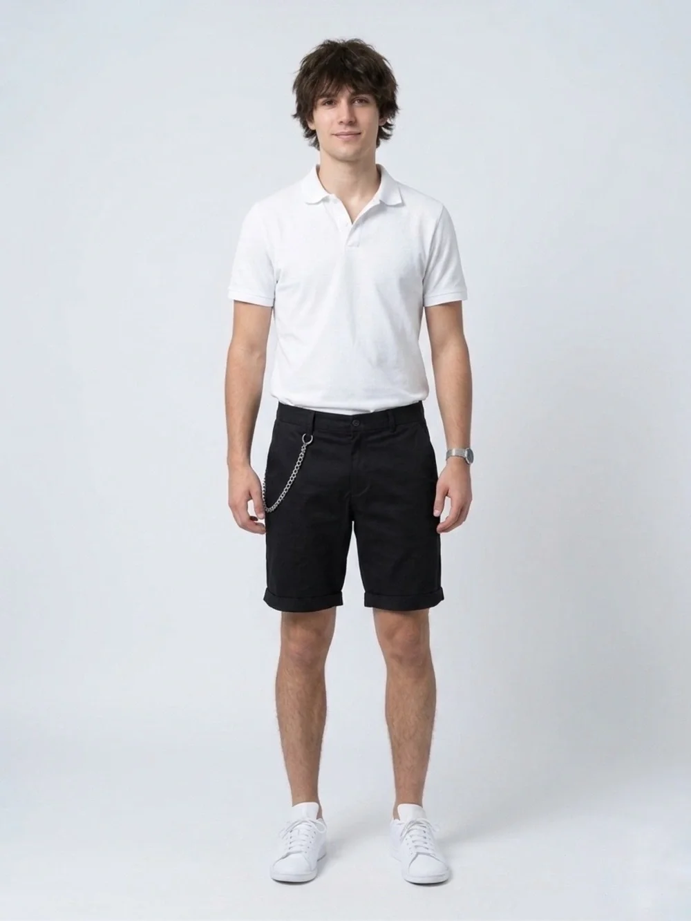 ❌SOLD❌ 135 RUDSAK Men's Chainlink Bermuda Cuffed Hem Shorts - Black, Sz 36 - Picture 7 of 8